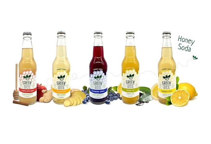 Green Bee Honey Sweetened Soda - Case of 12 (Ginger Buzz)