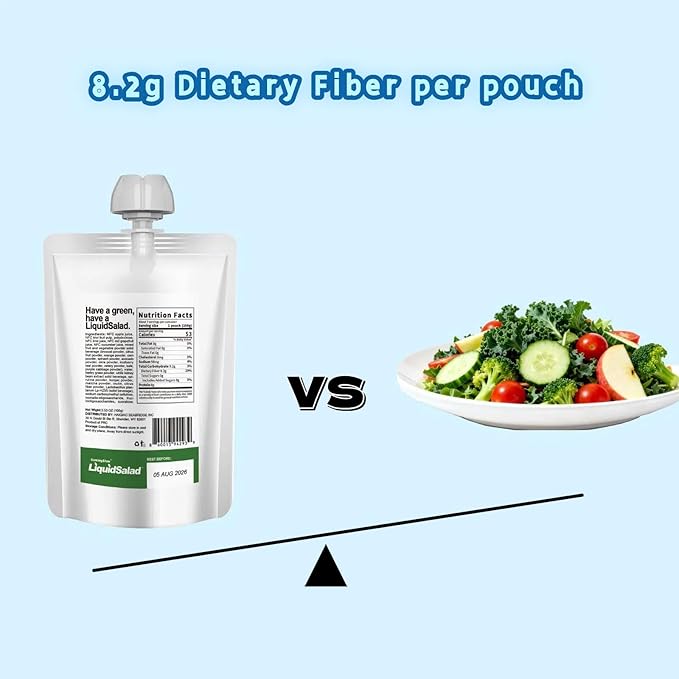 Liquid Salad 16 Fruits &amp Vegetables Juice Superfood Smoothie Pouches Assorted Ready-to-Eat Salad with dietary fiber &amp Prebiotic Wholesome Vegan Snack 7 Pouches