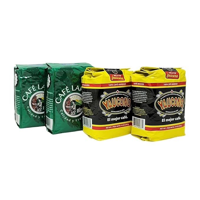 Best Seller's Puerto Rican Coffee Pack - 2 pk of Cafe Yaucono 14oz &amp 2 pk of Cafe Lareño 14oz