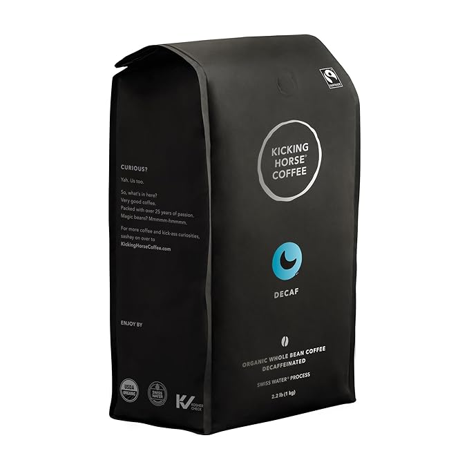 Kicking Horse Coffee Swiss Water Process Whole Bean 2.2 Pound - Organic Whole Bean Coffee Decaffeinated