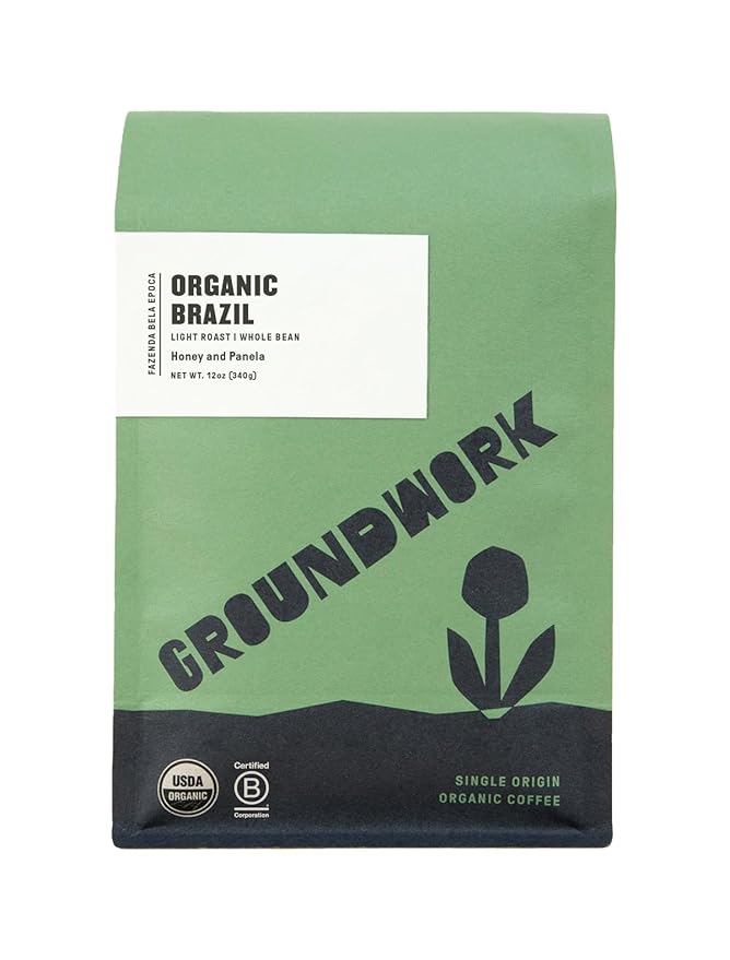 Groundwork Coffee Co Organic Brazil Whole Bean Coffee 12 Oz
