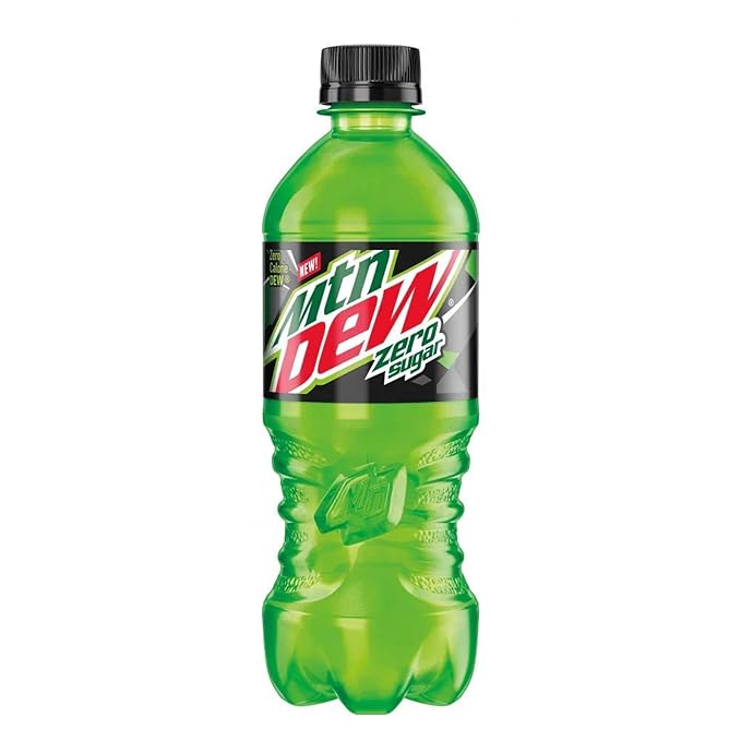 Zero Mountain Dew (MTN) 20 oz Soda Bottles (Pack of 12 Total of 240 FL OZ)