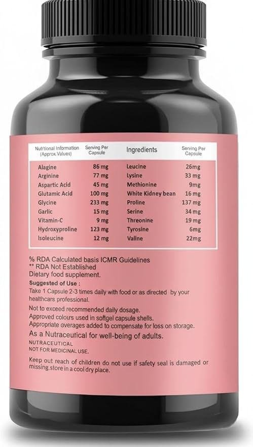 Plant-Based Collagen Builder Supplement for Women Boost Skin Hair Nail Joint &amp Bones Health Vegan Formula for Radiant Beauty 60Vegetarian Capsules.