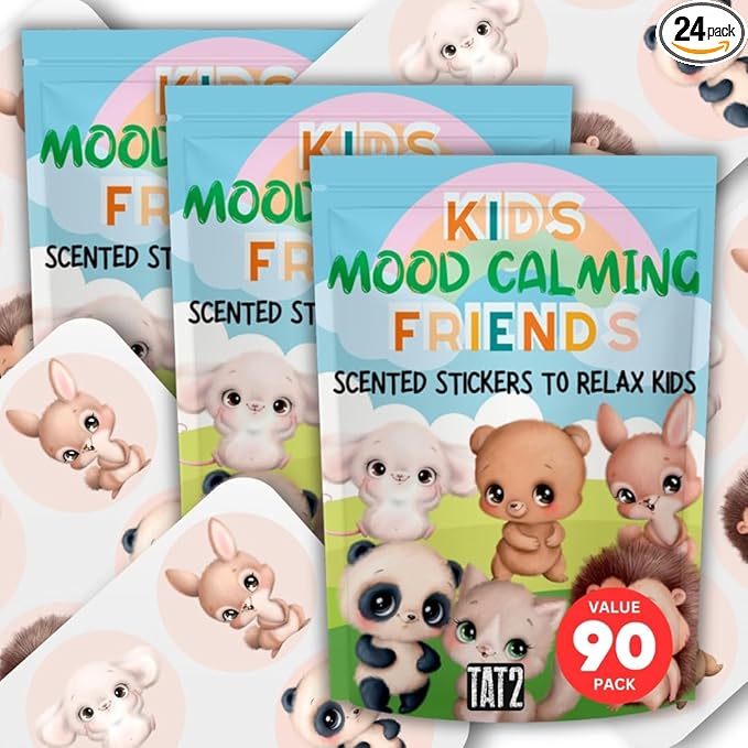 Mood Calming Stickers for Kids/Adults (90 Pack) – All Natural Patches Chemical and Drug Free Mood Support for Relaxation