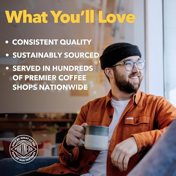 PARTNERS COFFEE ROASTERS - Whole Bean Coffee (Manhattan - Dark Roast) 12oz (2 Pack) - Rich Deep &amp Flavorful Omniroast - Whole Coffee Beans - Lab Tested for Mycotoxins &amp Heavy Metals - Hand R