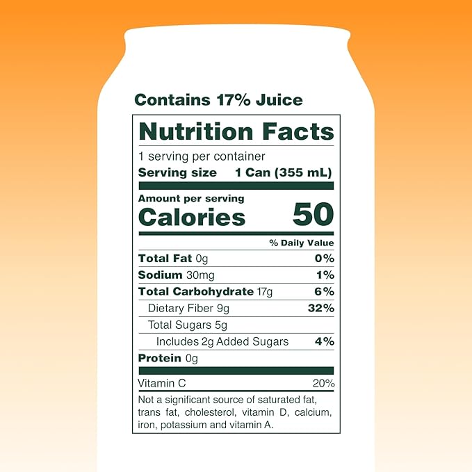 OLIPOP Prebiotic Soda Pop Orange Cream A New Kind of Soda Packed with Prebiotics Fiber and Botanicals Gluten Free GMO Free 12oz (12-Cans)
