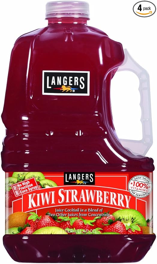 Langers Juice Cocktail Kiwi Strawberry 101.4 Fl Oz (Pack of 4)