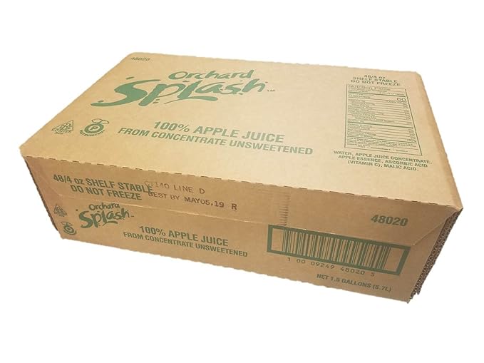 Orchard Splash 4oz Portion Control Juice Cups Apple 100% (Case of 48)