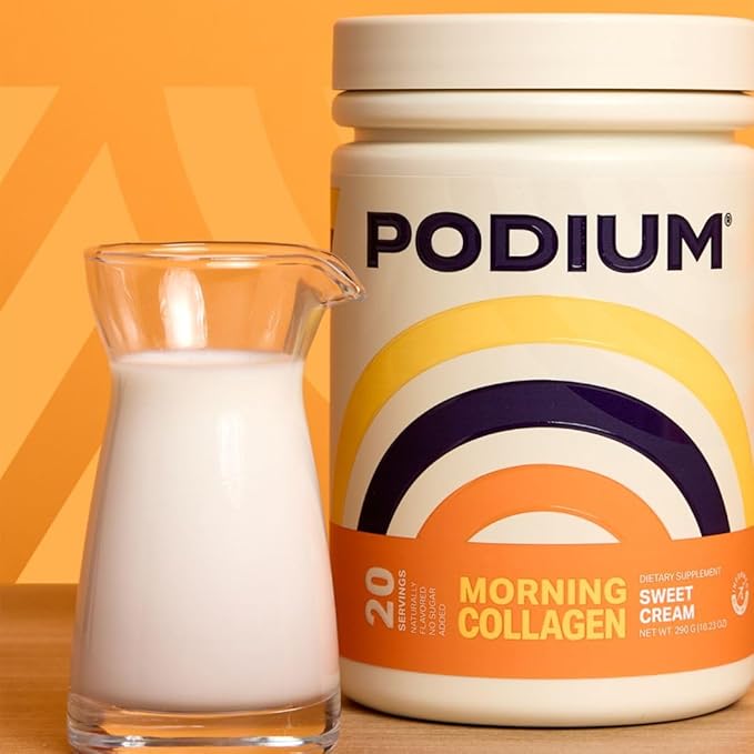 Podium Nutrition Morning Collagen Sweet Cream 20 Servings Collagen Protein Gluten Free Soy Free