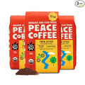 Peace Coffee Twin Cities Signature Blend Ground Dark Roast Coffee 12 oz Pack of 3 Organic Fair Trade Nutty Bold Flavor Shade Grown Fresh Roasted