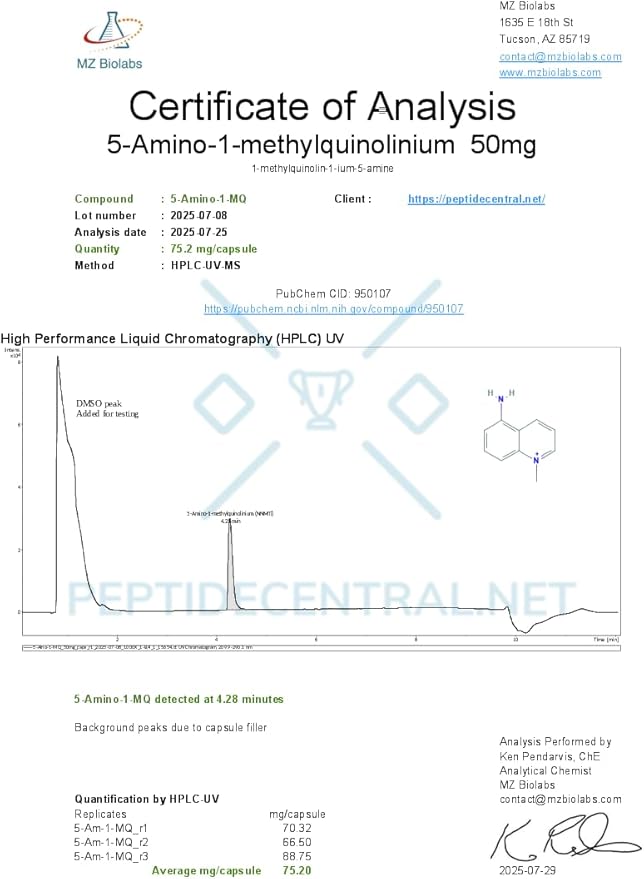 5-AMINO-1MQ NAD+ (3RD Party Tested)