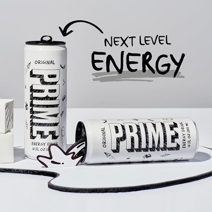 PRIME Energy ORIGINAL Zero Sugar Energy Drink Preworkout Energy 200mg Caffeine with 355mg of Electrolytes and Coconut Water for Hydration| Vegan Gluten Free 12 Fluid Ounce |24 Pack
