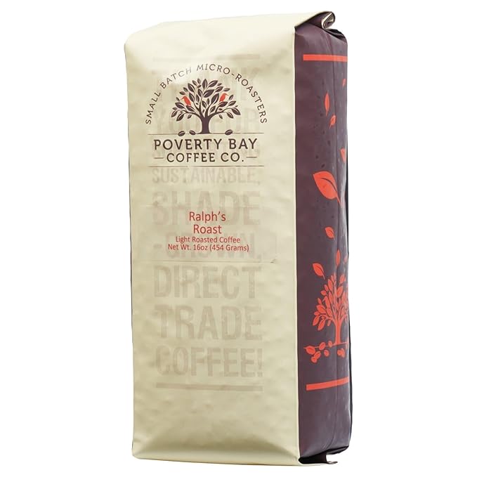Ralph's Light Roast - French Press Grind Coffee - 2lb Bag Shade Grown Coffee Roasted by Poverty Bay Coffee Co. (French Press Grind 2 lb.)