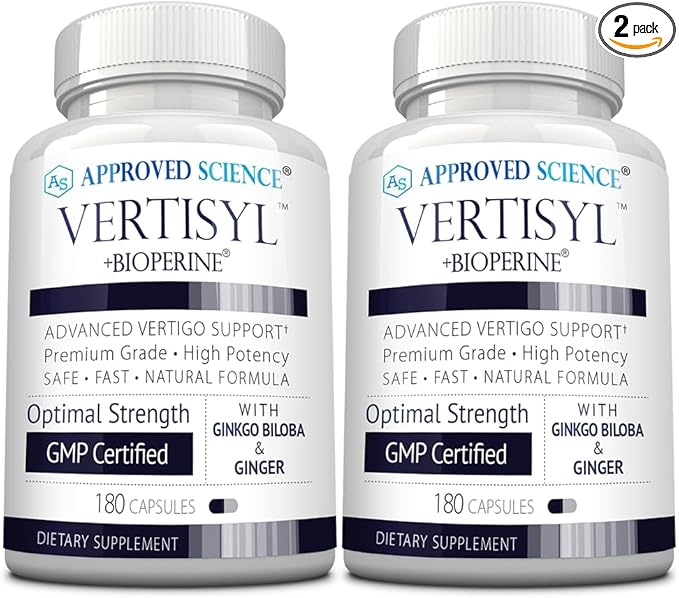 Approved Science VertiSyl - Ginkgo Biloba Ginger Vitamin D3 BioPerine - 180 Capsules - Pack of 2
