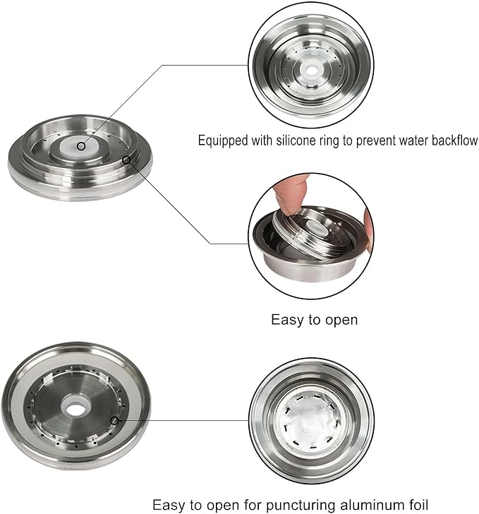 Reusable Coffee Pod Large Convenient Stainless Steel Coffee Capsule Adapter for Vertuos Coffee Machine