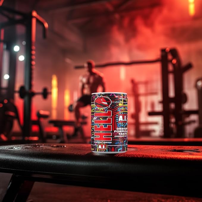 HELL A.I. Energy Drink | 32 mg/100 ml Caffeine | Vitamins B3 B5 B6 B12 | No Preservatives | Environmentally Friendly Packaging | 24 x 250ml | Compatible with HELL Energy