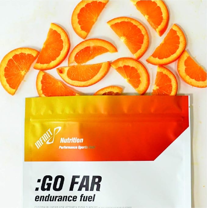 INFINIT Nutrition GO FAR Orange - The only All-in-one Endurance Hydration Drink with Protein 280 Calories Per Serving &amp Electrolytes - No Gels Pills or Bars Needed 100% All-Natural &amp no Added