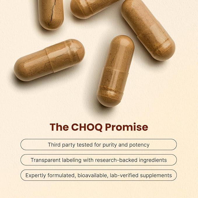 CHOQ® Shilajit - Over 50% Fulvic Acid 500 mg Vegan Capsules Energy Brain Focus Collagen Hormones Mitochondrial Function Urolithin A Lab-Tested