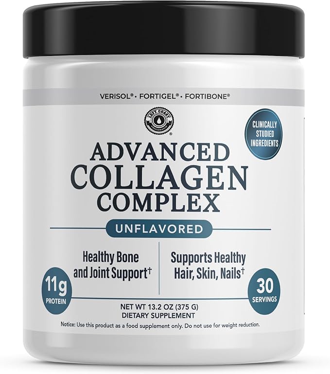 Advanced Collagen Complex Powder – VERISOL® FORTIBONE® &amp FORTIGEL® for Hair Skin Bone &amp Joint Support – Clinically Studied Ingredients – Grass-Fed Hydrolyzed Collagen Peptides – 30 Serving