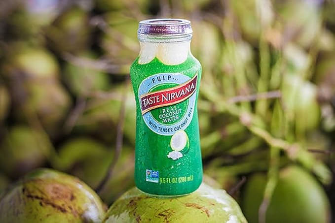 Taste Nirvana Real Coconut Water Coco Pulp with Tender Coconut Bits 9.5 Oz Pack of 12
