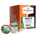 Fresh Roasted Coffee Organic Dominican Republic | USDA Organic Direct Trade Kosher | Medium Roast 24 Pods for K Cup Brewers