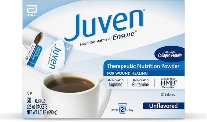Juven Therapeutic Nutrition Drink Mix Powder for Wound Healing Support Includes Collagen Protein Unflavored 30 Count &amp Ensure Pre-Surgery Clear Carbohydrate Drink Strawberry 10 Fl Oz (Pack o