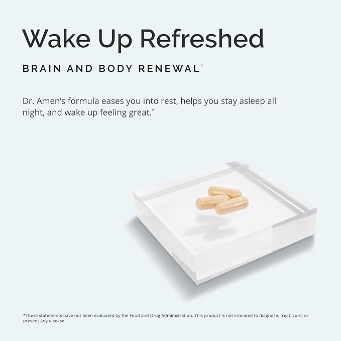 BRAINMD Dr Amen Restful Sleep - 60 Vegan Capsules Pack of 2 - With Melatonin Valerian Extract GABA &amp Magnesium - Non-Habit Forming - 60 Total Servings