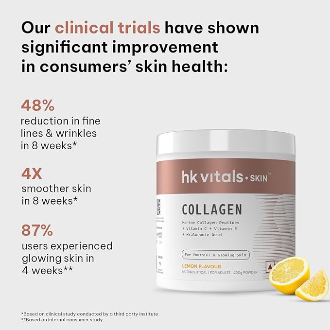 Skin Radiance Marine Collagen Supplement (Lemon 200g)|Vitamin C E Sodium Hyaluronate|for Healthy Skin Hair &amp Nails Powder 1 Count 25 Servings