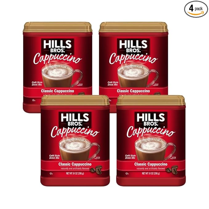 Hills Bros. Flavor Coffee (Classic Cappuccino 14 Ounce (Pack of 4)