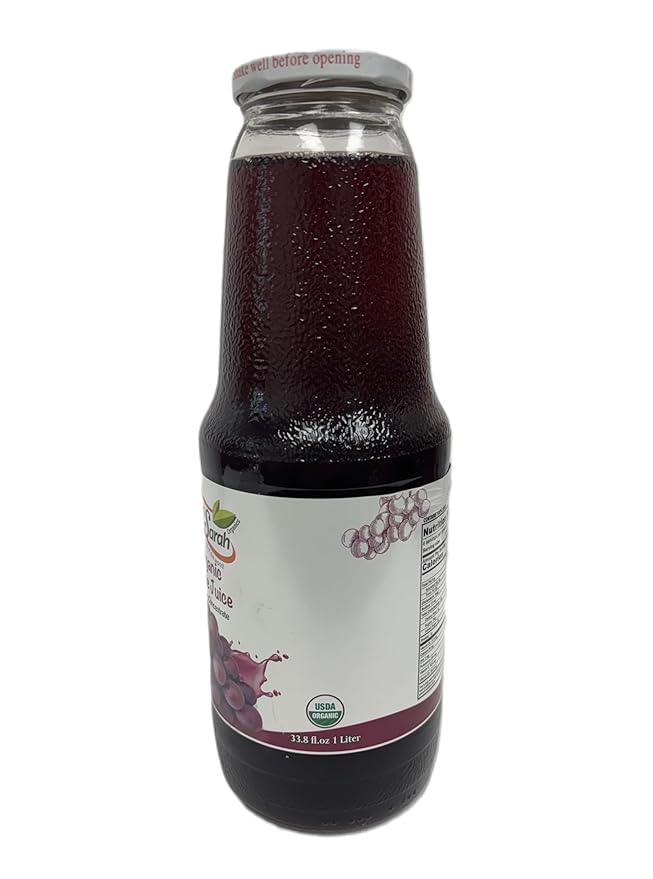 Anna and Sarah 33.8 Oz Organic Grape Juice - Glass Bottle (6 Pack) No Sugar No Artificial Colors No Preservatives No Flavors Added not from CONCENTRATE