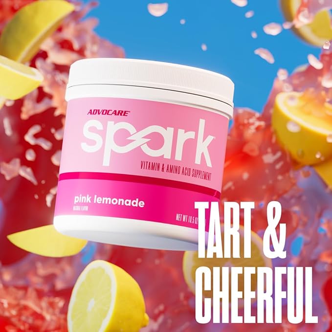 AdvoCare Spark - Energy Drink Mix - Vitamin &amp Amino Acid Supplement - Supports Energy &amp Focus - Portable Immune Support - Sugar-Free - Pink Lemonade (10.5 oz)