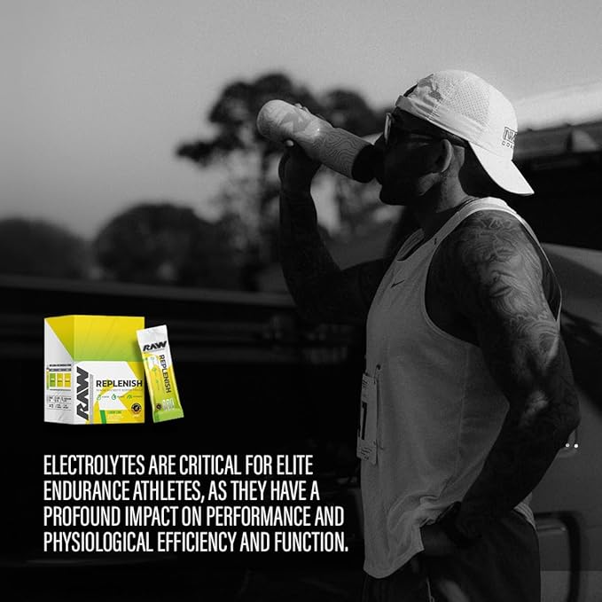 RAW Replenish Packets Premium Electrolytes Powder Recovery Formula Watermelon Mojito (20 Stick Packs) - Flavored Electrolyte Drink Mix for Hydration Replenishment Endurance &amp Performance Worko