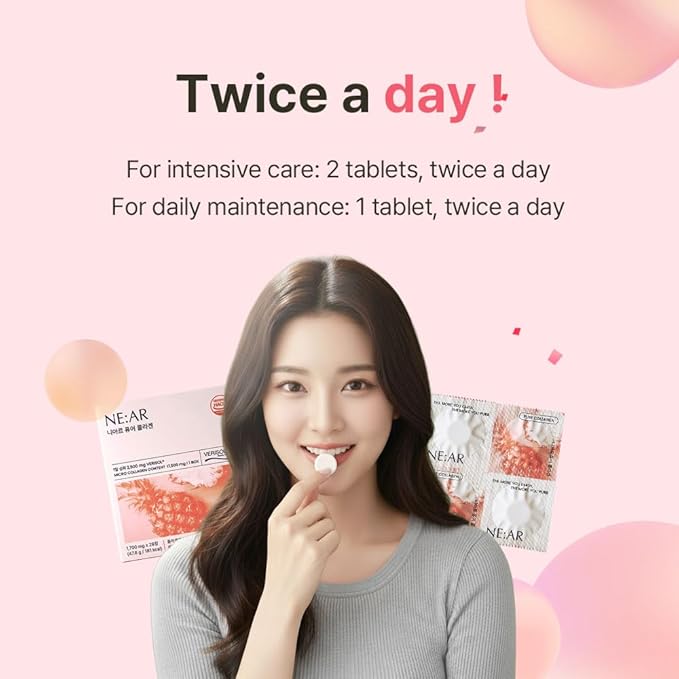 NE:AR Glow Collagen Chews – 2 500mg Peptides with Hyaluronic Acid &amp Vitamin C Tasty Easy Daily Support for Skin Hair Nails Pineapple Flavor
