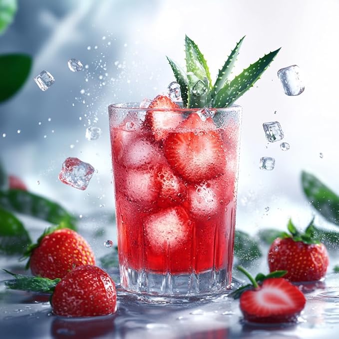 ALEO 0.5L x 24 Premium Strawberry Aloe Vera Drink - Natural No Preservatives No Artificial Colors Superior Taste Award 2025