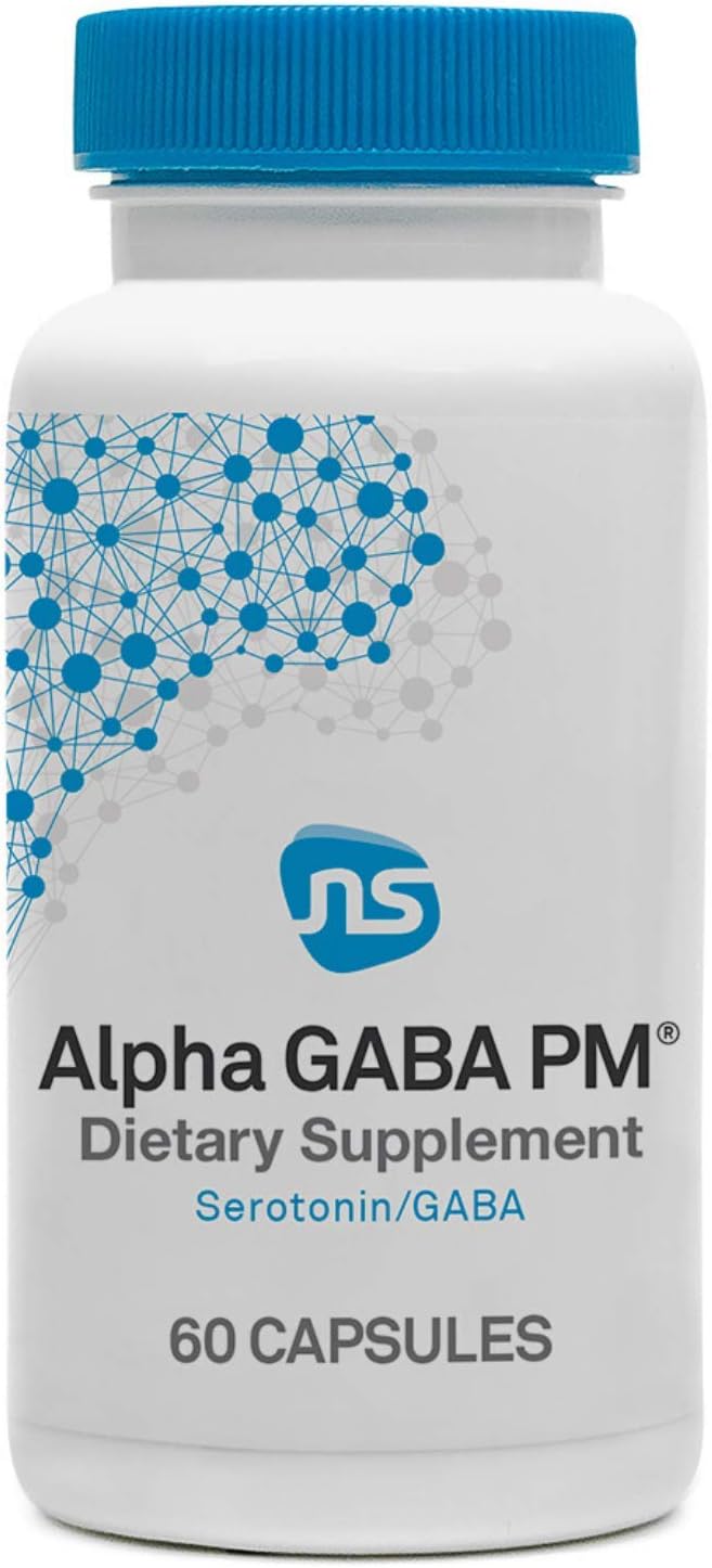 Neuroscience Alpha GABA PM - Sleep Aid for Adults with 5-HTP Melatonin 3mg + L Theanine Supplement - Calming Botanical Blend for Stress Support Brain Health &amp Relaxation (60 Capsules)