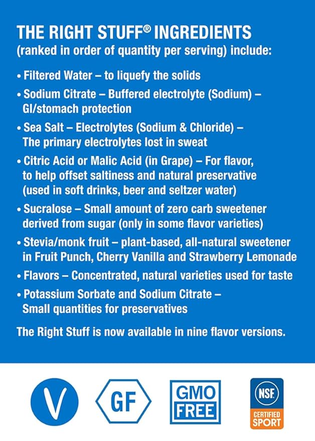 The Right Stuff Electrolyte Drink Concentrate - 10 Pouch Box - Berry Blend