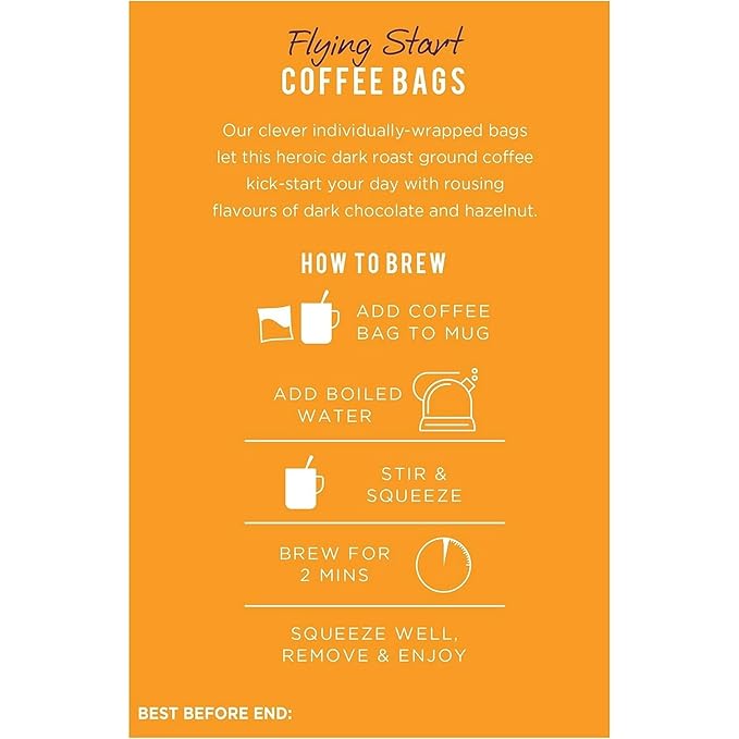Taylors of Harrogate Flying Start Coffee Bags (10 Enveloped Bags Per Pack x 3 Packs = 30 Coffee Bags)