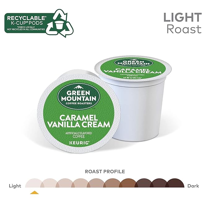 Green Mountain Coffee Roasters 6700CT Caramel Vanilla Cream Coffee K-Cups 96/carton