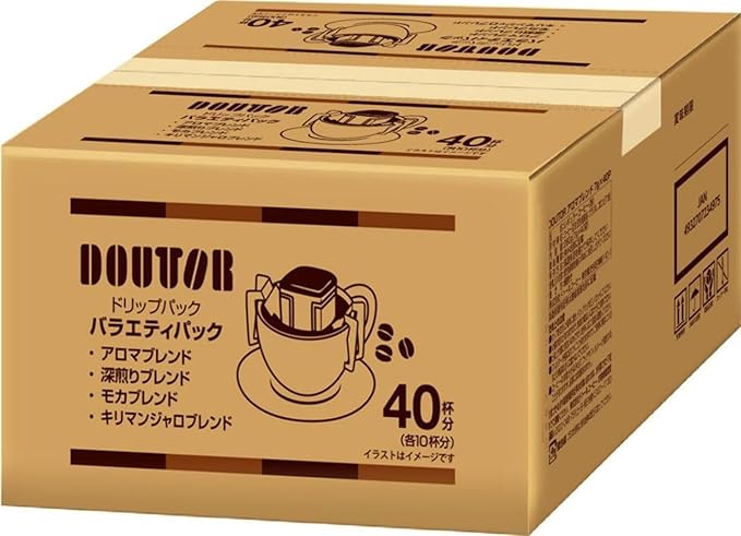 Doutor Drip Coffee Pack Flavorful Variety Sort 40 Pack 4 flavors Japan Import - Tokyo Sakura Mall