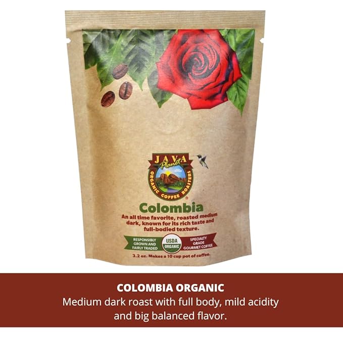 Java Planet Coffee Gift Basket Sampler Set for Coffee Lovers in Linen Bag: Low Acid Organic Beans: Whole Bean Mold-Free &amp Stomach Friendly - Arabica Gourmet 1.32 LBs (19.2 oz) packaged in 6 Ba