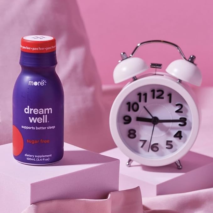 More Labs Dream Well Holistic Sleep Shot Drink 60 Pack | Non-Habit Forming | Lemon Balm Melatonin and Glycine | Sleep Support Solution