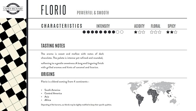 Café Florio 1kg (2.2 pounds) whole bean Medium Roast Signature Blend French Brasserie Coffee Since 1955 2.2lb bag