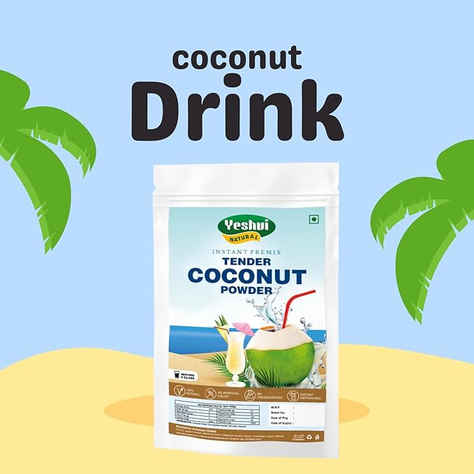 Yeshvi NATURAL Mojito Drink Powder &amp Tender Coconut Water Powder With Nimbu Pani Powder Combo Pack Instant Drink Powder Drink Fizzy Party Drink 300gm