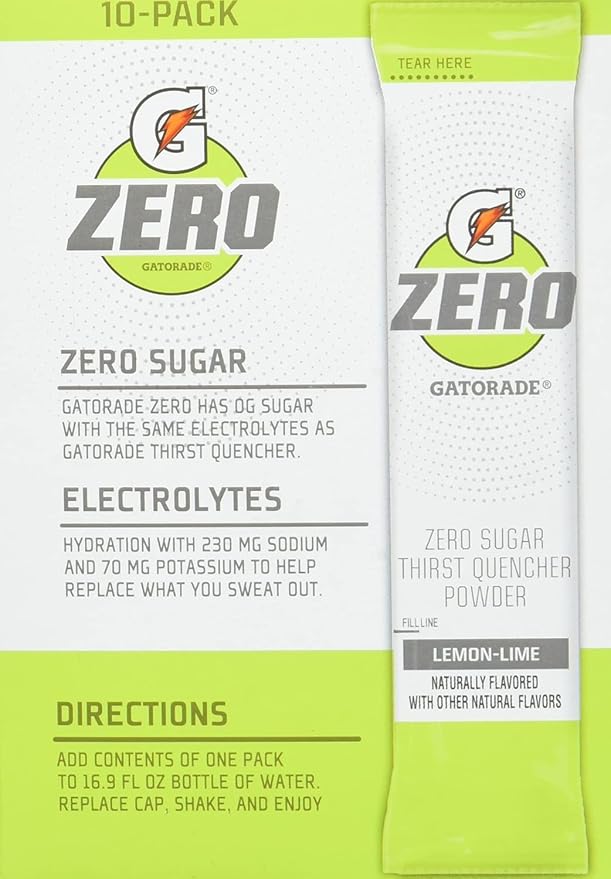 G Zero Thirst Quencher Powder Packets 0.10 oz Individual Packets (40 Count) (Lemon Lime)