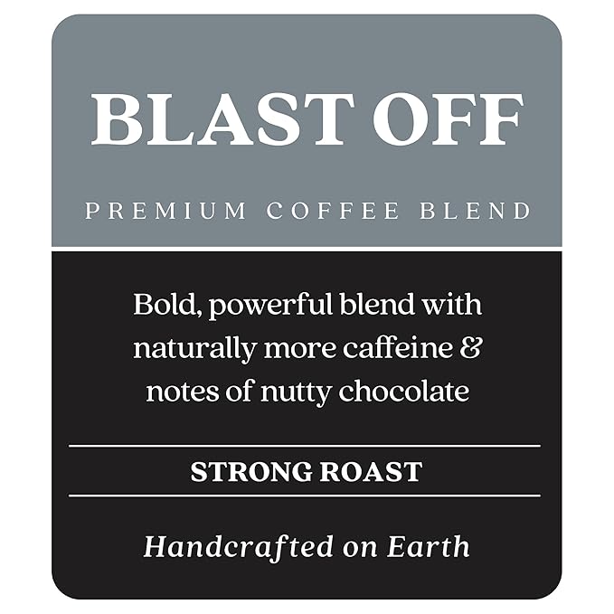 Copper Moon Ground Coffee High Caffeine Blast Off Blend Strong Roast 3 Bags (12 oz. Each)