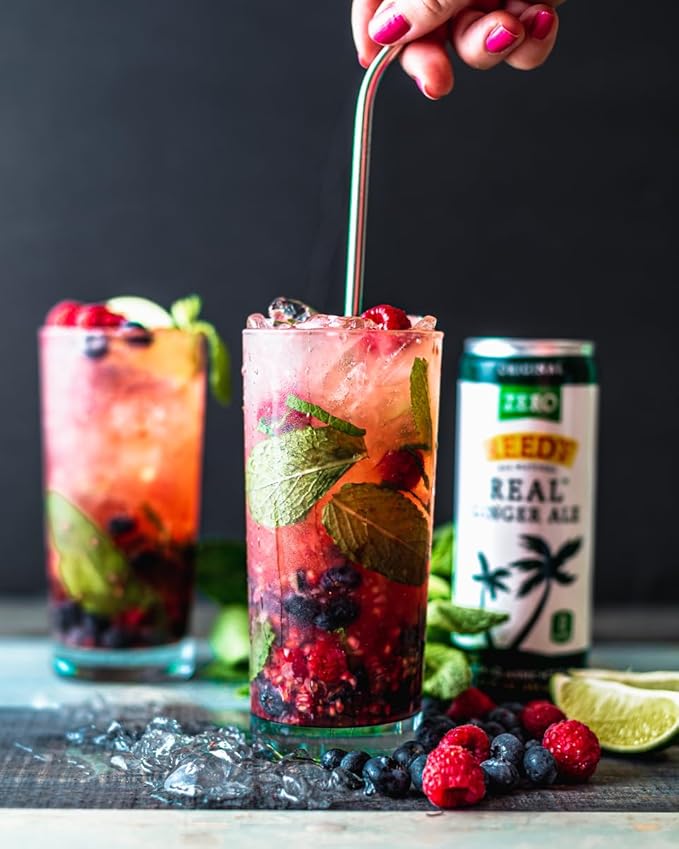 Reed's Zero Sugar Ginger Ale - Made with Pressed Organic Ginger - Zero Calories - 12oz Slim Cans 24 Pack