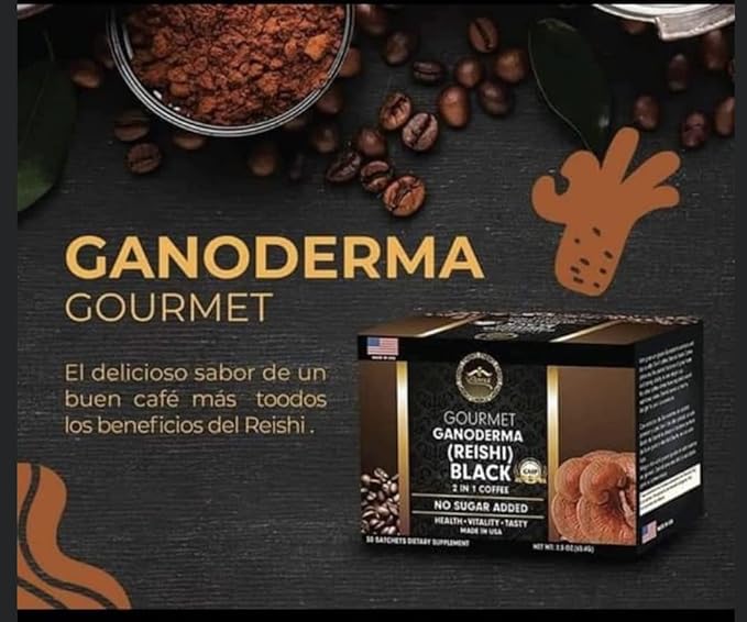 Eternal Gourmet Ganoderma (REISHI) Black Coffee 2 in1 Made in USA Cafe Negro con ganoderma Eternal(2-Pack)