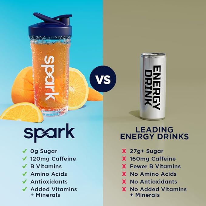 AdvoCare Spark - Energy Drink Mix - Vitamin &amp Amino Acid Supplement - Supports Energy &amp Focus - Portable Immune Support - Sugar-Free - Mandarin Orange (10.5 oz)