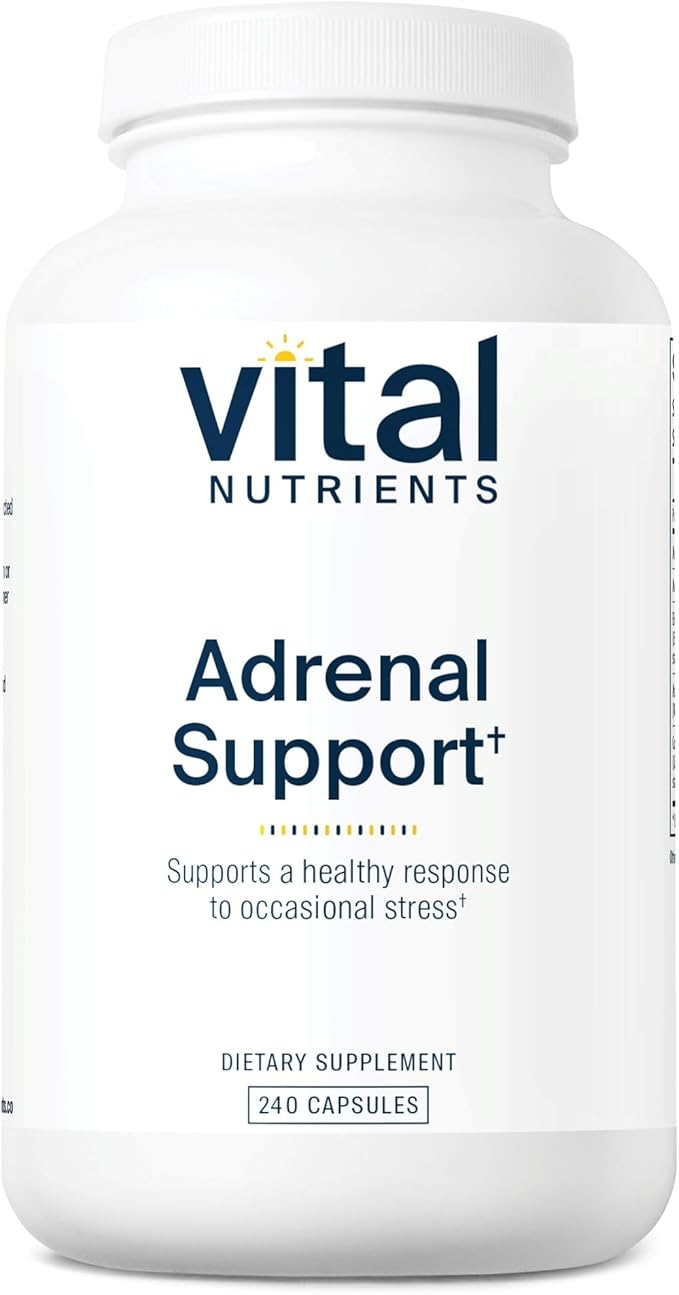 Vital Nutrients Adrenal Support - Adrenal Support Supplements for Gland Function and Cortisol Management - Supports Energy and Stress Levels - Gluten Dairy Soy Free - 240 Capsules