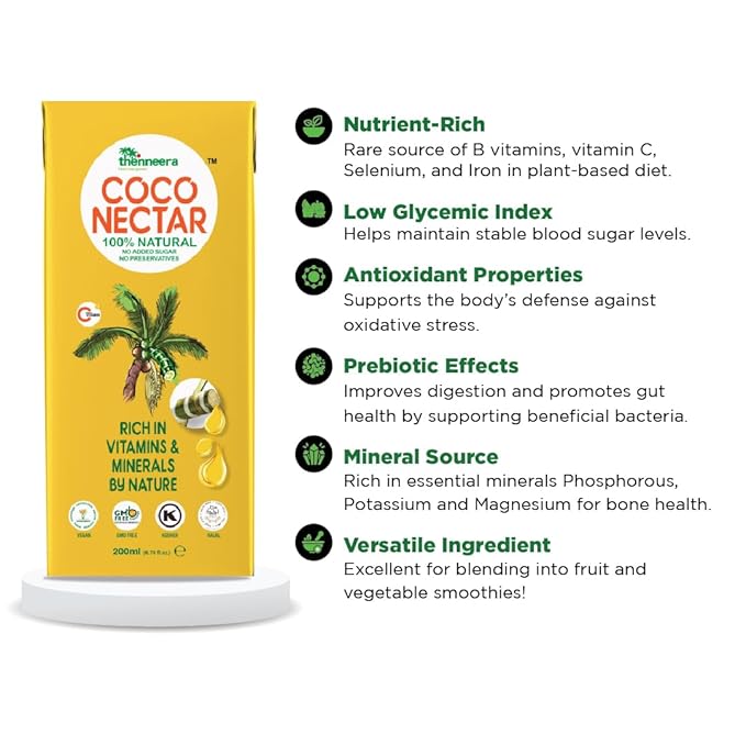 COCO (Coconut) NECTAR - 100% Natural &amp Pure | By Nature Gluten-Free Non-GMO and Vegan | Feel Energized | Kosher| Halal | Natural Wellness Beverage (24 Pack)